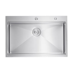 33' Kitchen Sink Top Mount Single Bowl Drop-In Basin Stainless Steel Bar