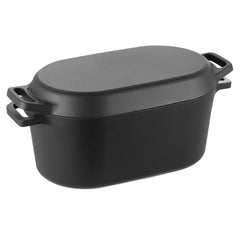 Enameled Cast Iron Dutch Oven Heavy-Duty Cookware With Lid Handles 3.5 Qt Black