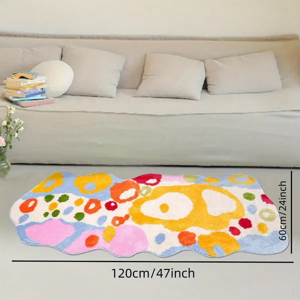 Colorful Cartoon Rugs, Colorful Flower Floor Mats, Cute And Beautiful Bedroom Rugs, Super Soft Bedroom Area Rugs, Non-Slip Quick Drying Long Bath Mats, Bathroom Kitchen Long Runner Mats