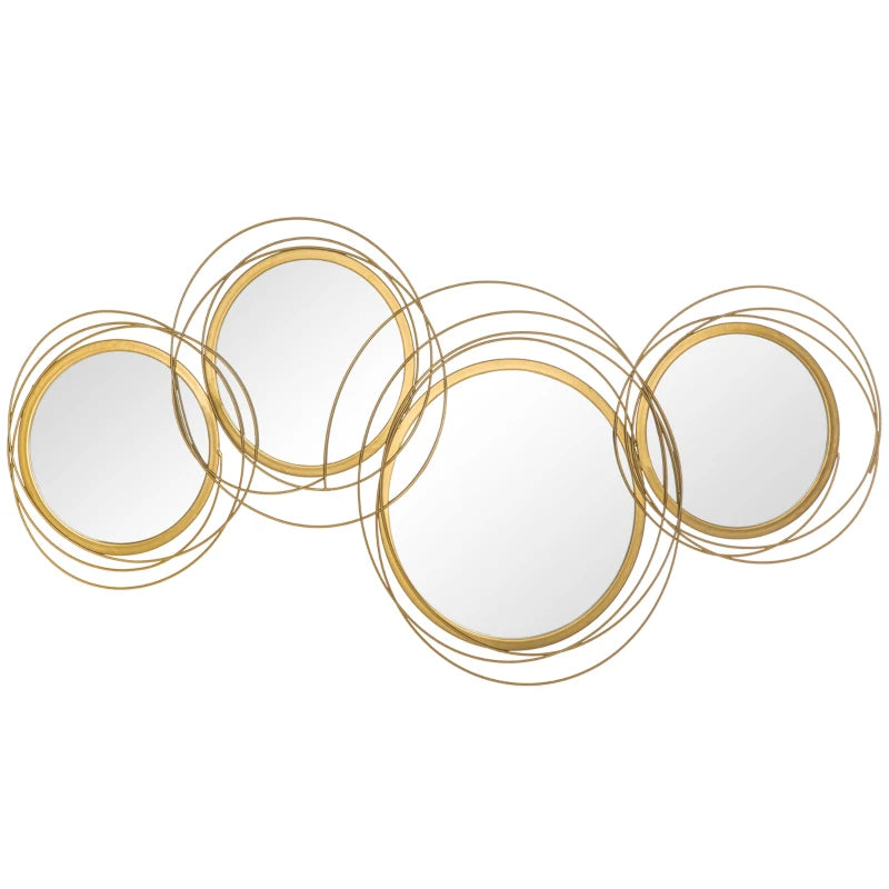 Ircle Mirror For Wall, Modern Metal Wall Art For Living Room, Bedroom And Dining Room, Gold