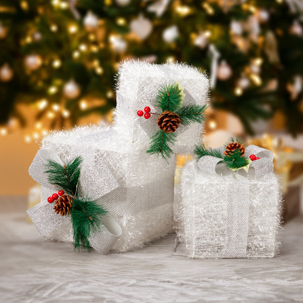 White Christmas Lighting Gift Box
