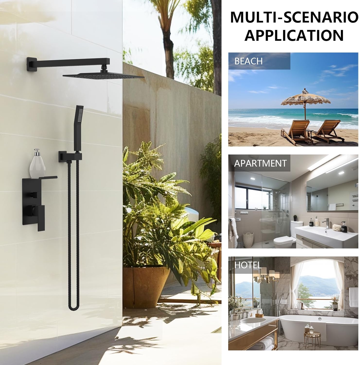 Rainwater Shower System With Storage Rack, Unable To Ship On Weekends