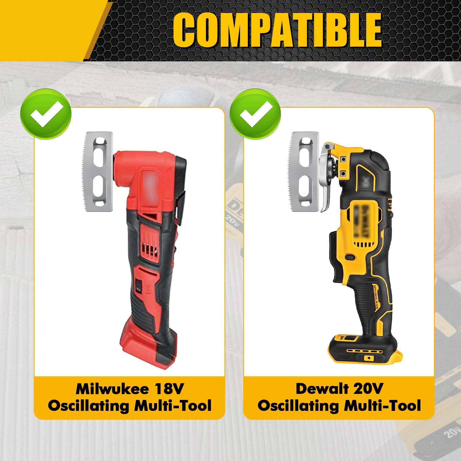 2 Pcs Square Slot Cutter Compatible For  20V  Milwukee M18 Oscillating Multi-Tool To Cut In Single Gang Wall Boxes,Outlet Cutter For Drywall Efficient Carving Tool Rectangle Square