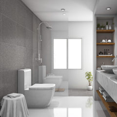 Square Toilet Seat With Grip-Tight Seat Bumpers Heavy-Duty Quiet-Close Quick-Release Easy Cleaning White