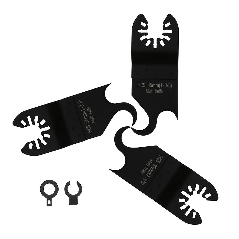 3pcs Oscillating Multitool Hook Knife Blade - High Hardness Double Hook Oscillating Saw Blades For Cutting Soft Materials Roofing Shingles, PVC Floor Carpet, Cardboard