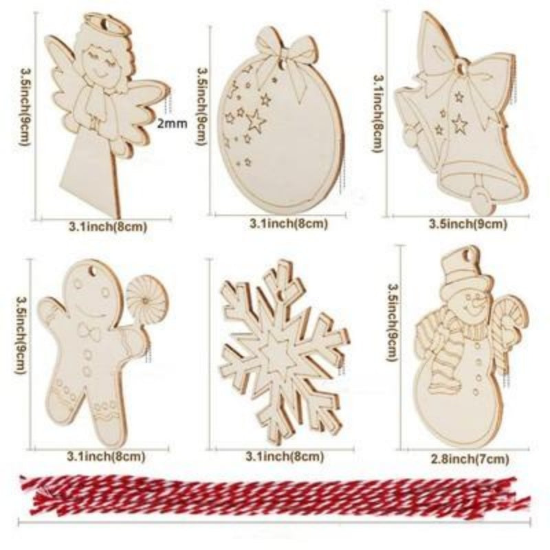 Wooden Christmas Ornaments Blank Wooden Discs With Holes