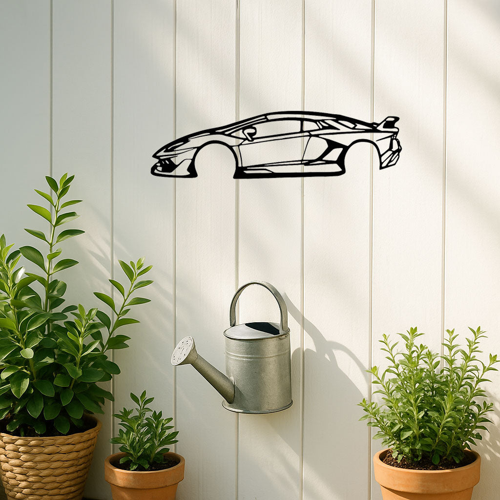 Precision Laser-Cut Metal Wall Art Sleek Sports Car Silhouette