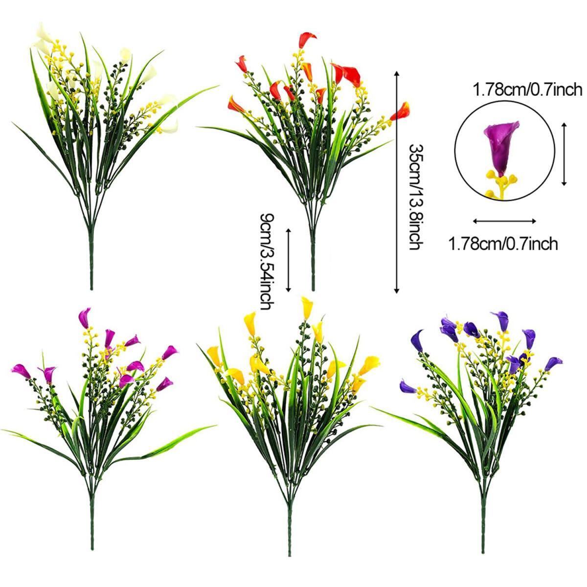 5PCS Bundles Artificial Calla Lilly