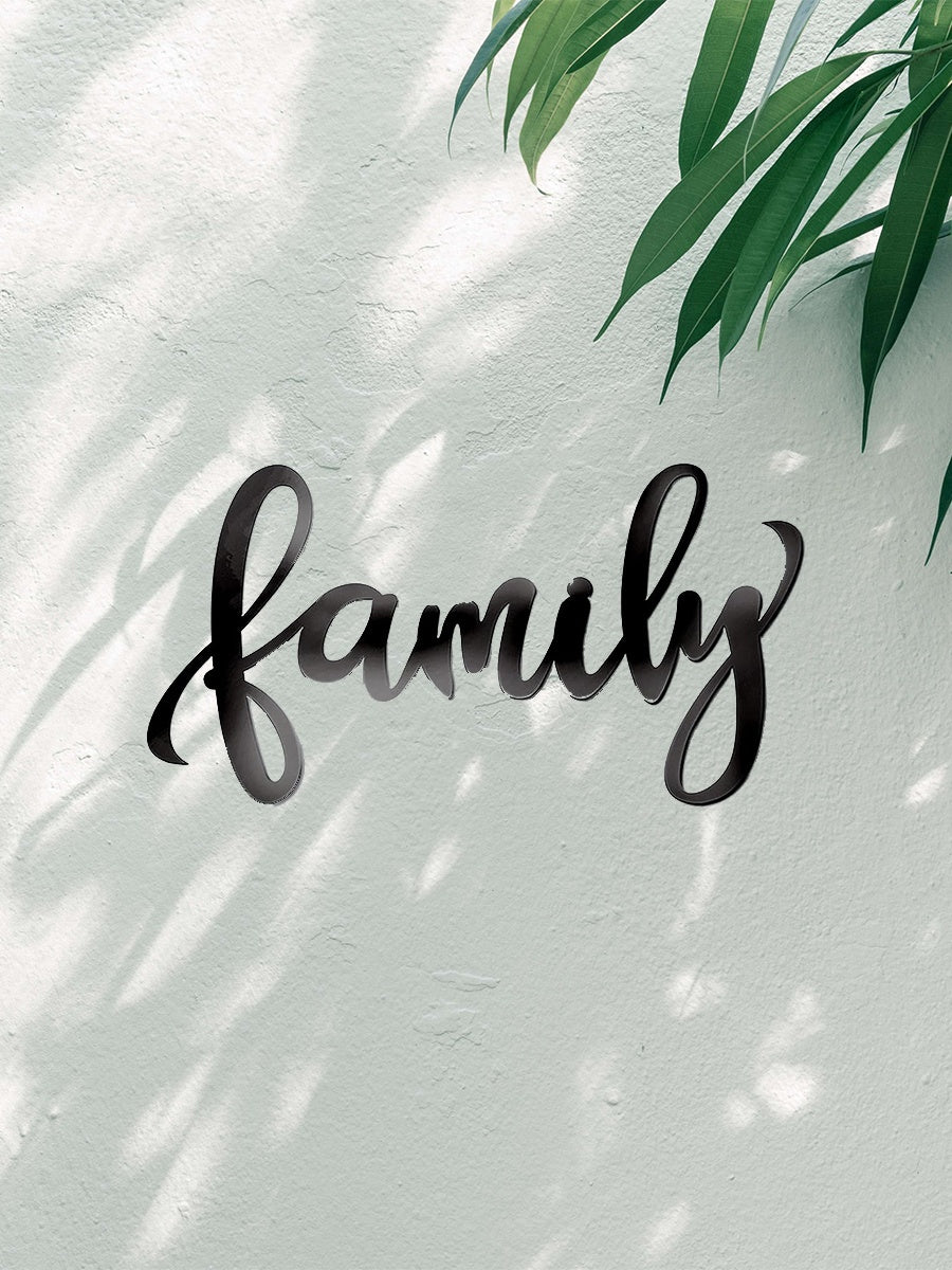 Vintage Metal Wall Sign For Family - Inspirational Quotes For Living Room