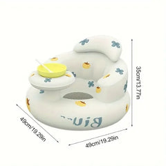 1pc Baby Sofa Chair, Plastic Wraparound Support Seat, Portable Rocking Chair For Infants Aged 3 Months+, Exercise Sitting & Standing, Spine Protection, Boys White Learning Seat
