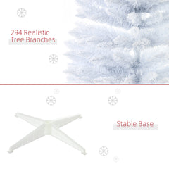 5' Decorated Christmas Tree Snow Flocked Artificial Christmas Tree with Pencil Shape, Realistic Branches, White