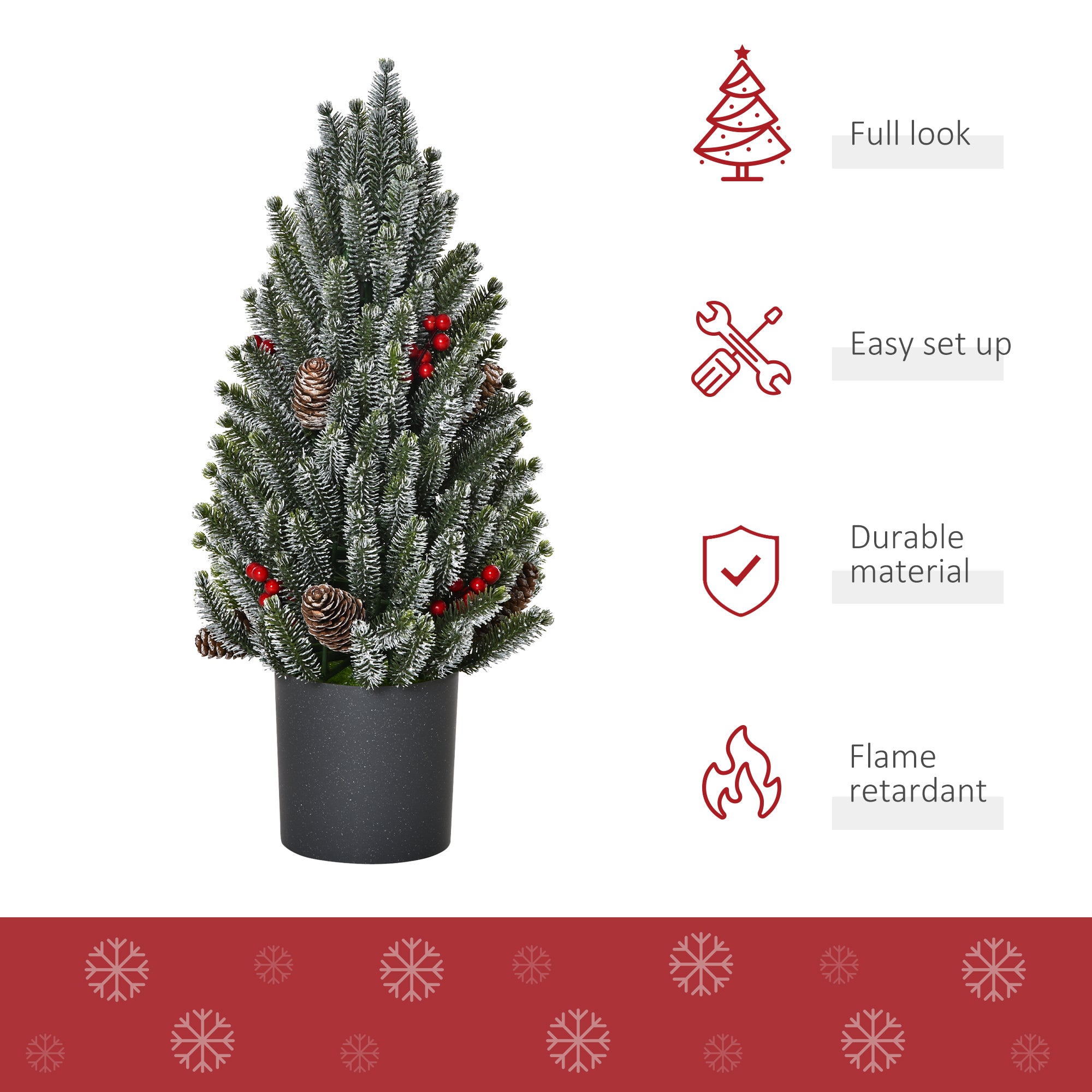 18" Tall Unlit Miniature Snow-Flocked Tabletop Artificial Christmas Tree