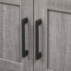 Pedestal Sink Storage Cabinet, Bathroom Under Sink Cabinet with 2 Doors and Open Shelf, Bathroom Vanity, Gray
