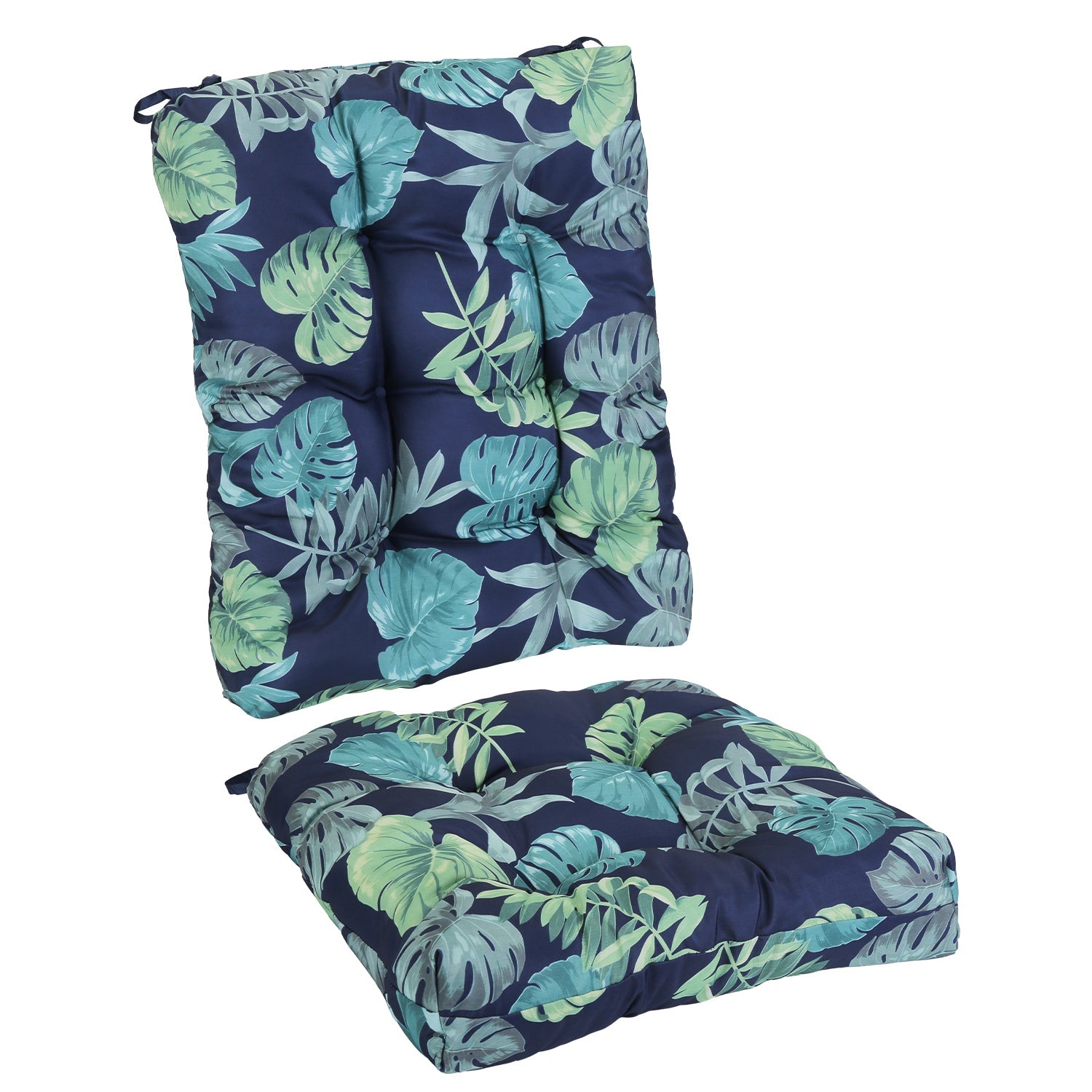 2Pcs Waterproof Rocking Chair Cushion Upper And Lower Back And Seat Sets With Non-Slip Ties Oxford Cloth Surface Polyester Filling Comfortable For Indoor Home Office Car