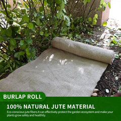 3.7ft*15ft Natural And Eco-friendly, Jute Cloth Roll, Garden Plant Cover, Soil-moisturizing And Weed-control Cloth, Biodegradable And Breathable Mulch