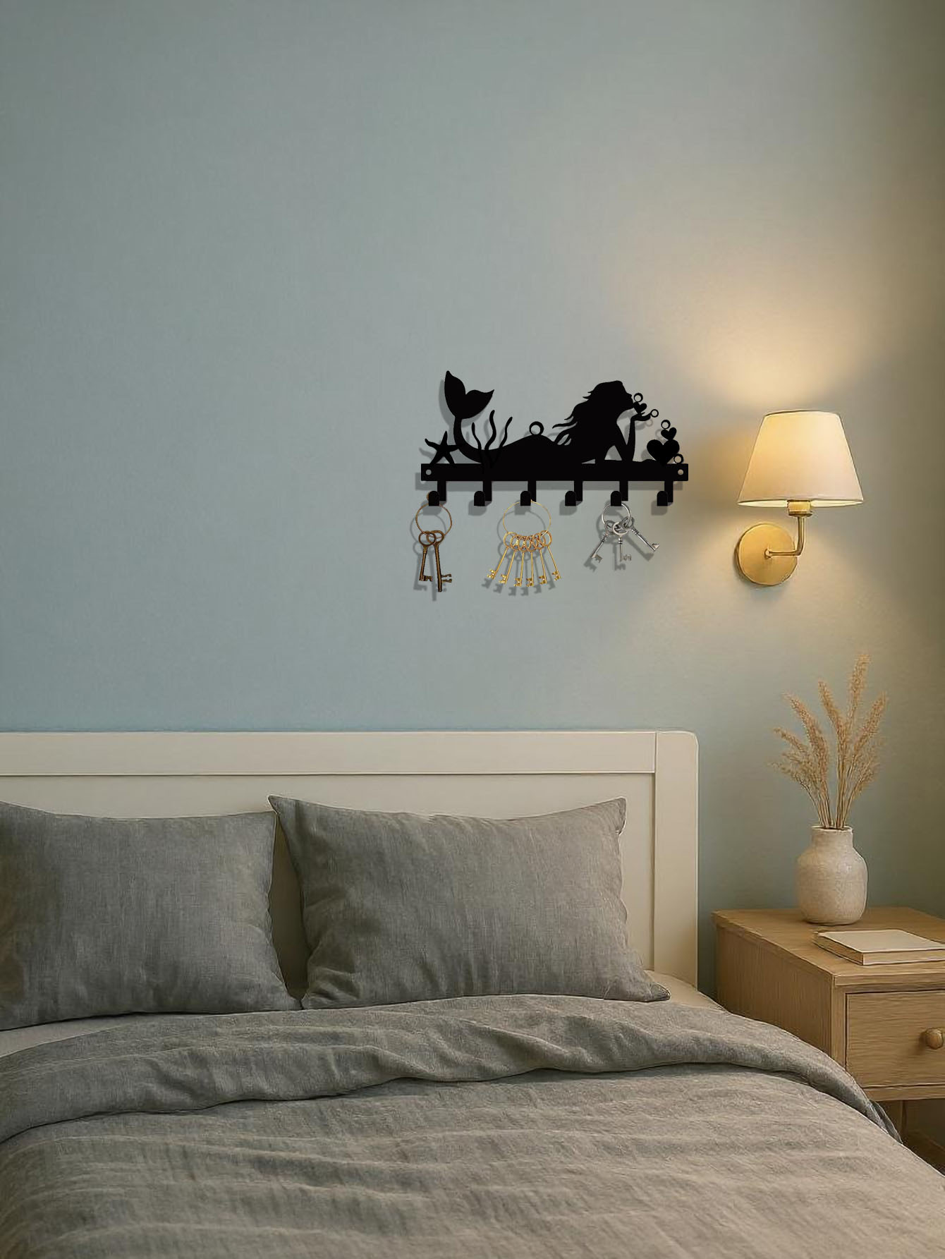 Mermaid-Themed Wall Hook Set, Decorative Metal Wall Hooks For Kitchen