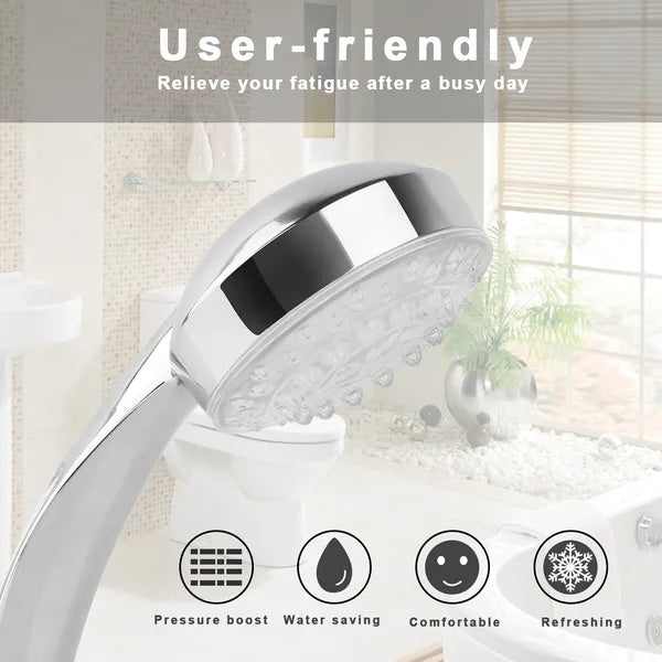 LED Shower Head Handheld Color-Changing Automatically Hydropower Without Batteries
