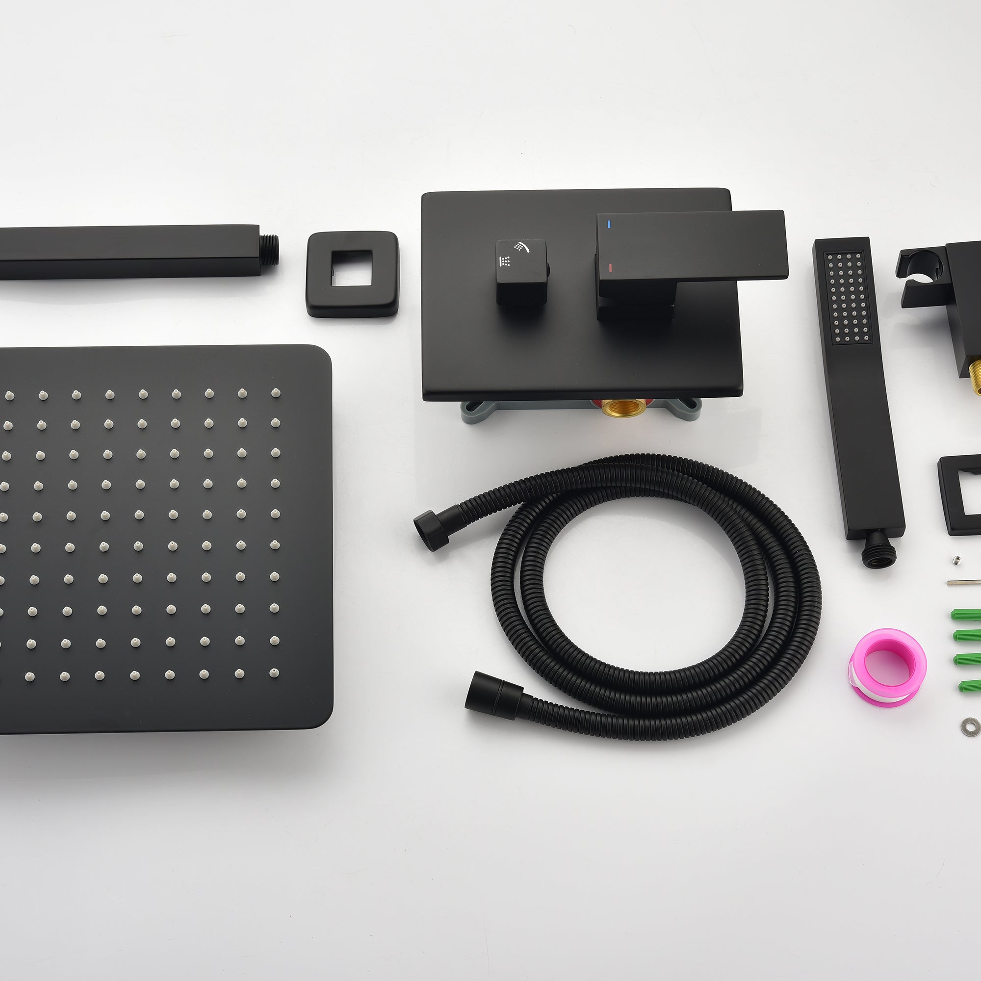 Matte Black Shower Set System Bathroom Luxury Rain Shower Combination Set Ceiling Mounted Showerhead Showerhead Faucet