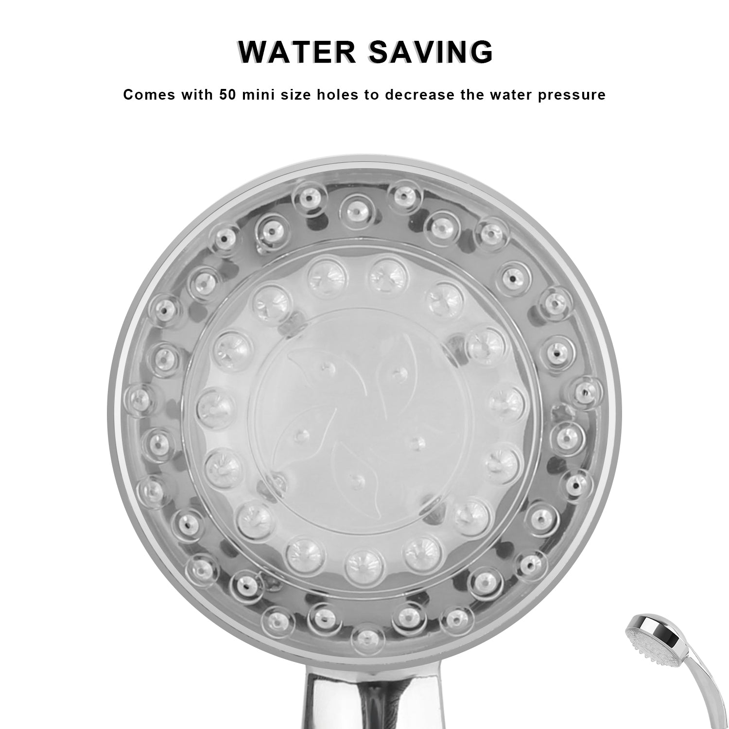 1Pc LED Shower Head Handheld Color-Changing Automatically Hydropower Without Batteries