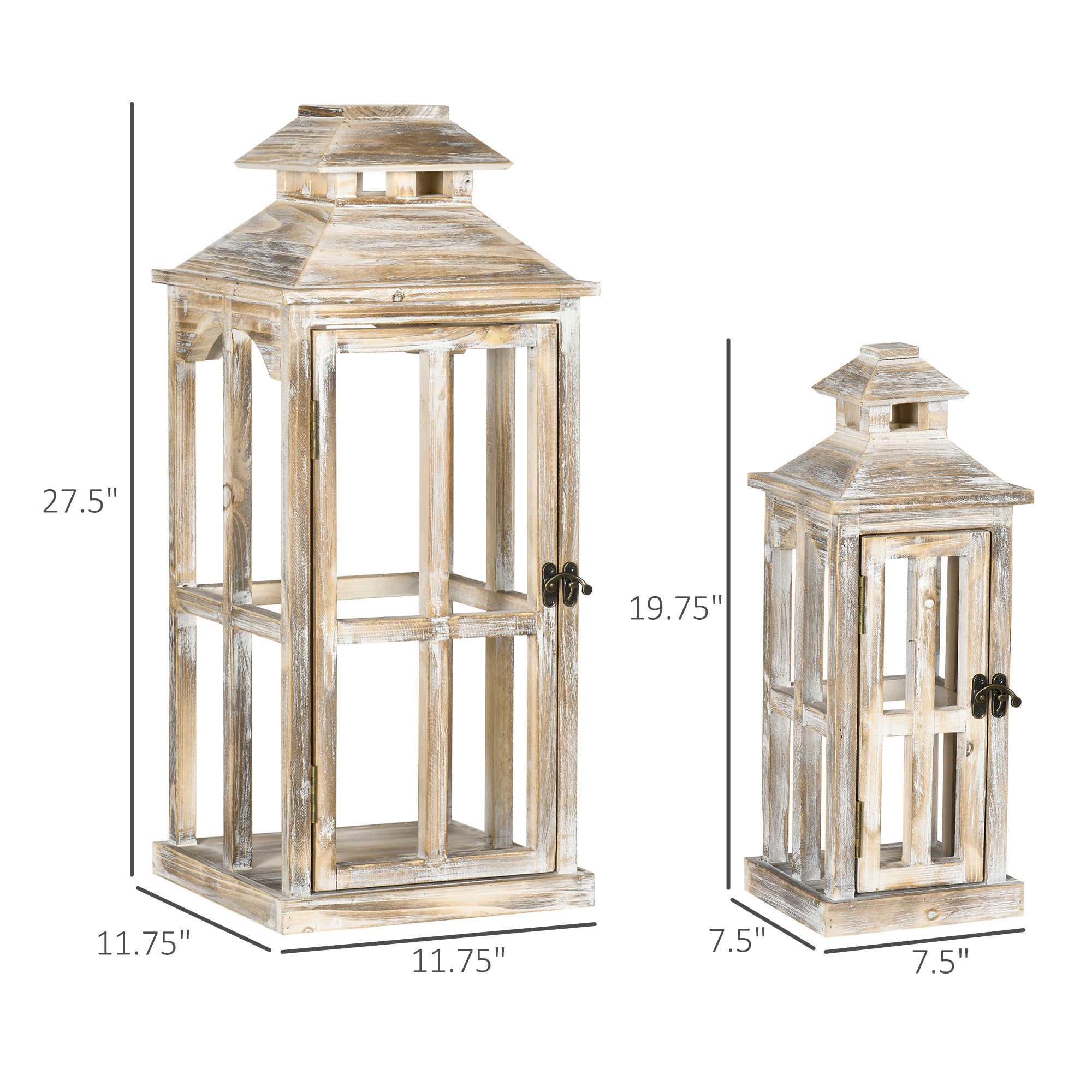 2 Pack 28"/20" Large Rustic Lantern Decorative