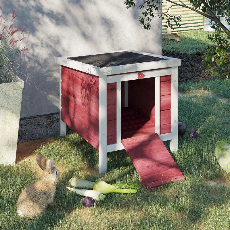Small Rabbit Hutch Bunny Cage Guinea Pig Cage Duck House Dog House With Openable & Waterproof Roof