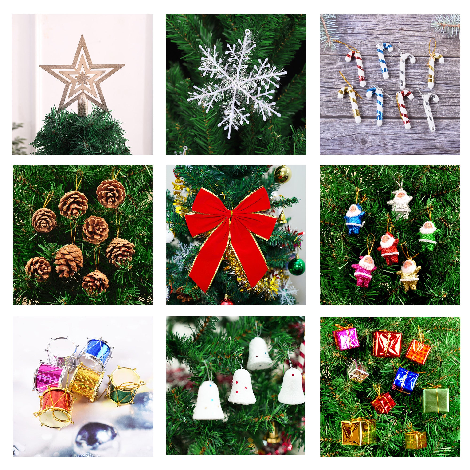 5ft Artificial Christmas Tree With LED Energy-saving Lights, Including 109 Pendant Tree Skirts And Guardrails
