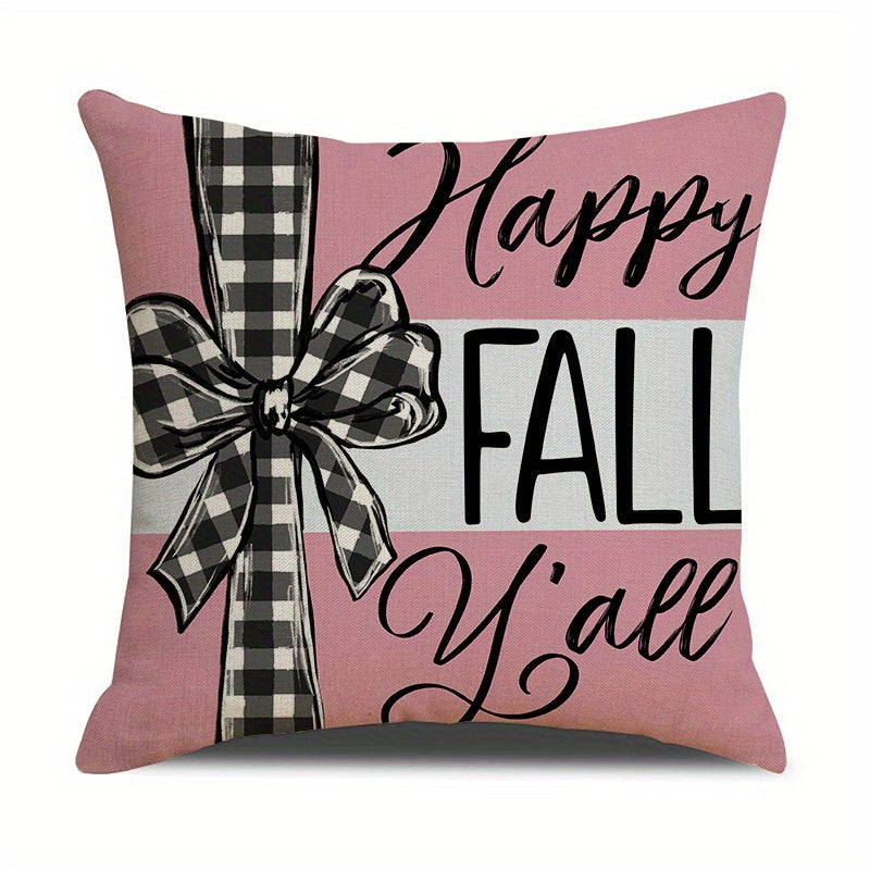 4 Pack Fall Pillow Covers 18x18in Farmhouse Pumpkin Maple Leaf Cushion Case Autumn Sofa Couch Decor For Autumn Thanksgiving Harvest Decorations
