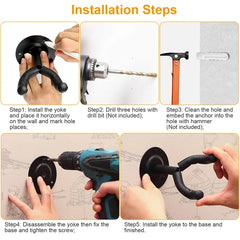 Wall Mount Guitar Hanger Padded Steel Guitar Bracket Holder Hook Rack