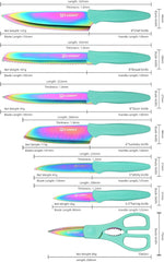 13 Piece Blue Non-Stick Stainless Steel Boxed Knives Set