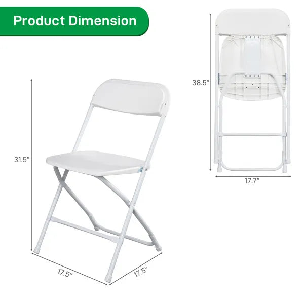 [Replace D0102HGSL87] 10pcs Injection Molding Classic Garden Plastic Folding Chair White