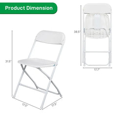 [Replace D0102HGSL87] 10pcs Injection Molding Classic Garden Plastic Folding Chair White