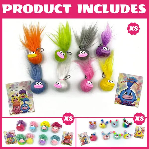 Valentines Day Gifts For Kids Classroom 24 Pack Valentines Mini Animal Toys Keychains Bulk For Boys Girls Classroom Exchange Party Favor School Teacher Student