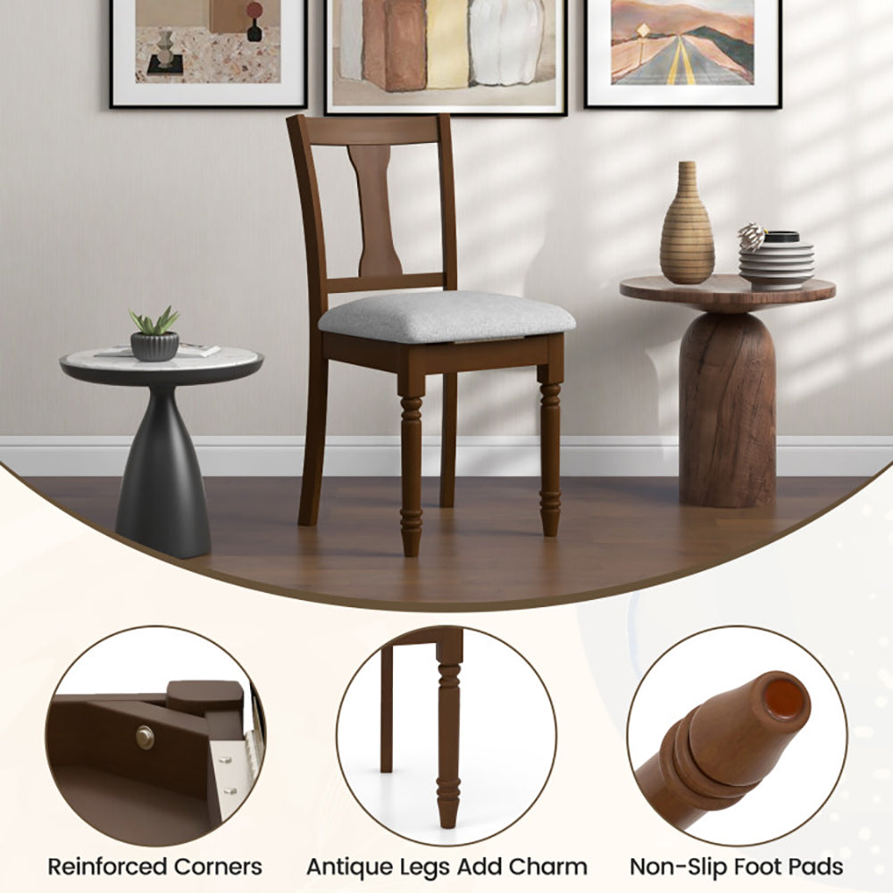 Kitchen Dining Chair With Linen Fabric And Storage Space