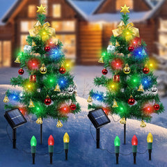 Solar Christmas Tree Lights For 2 Pcs