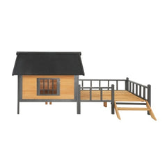 Outdoor Large Wooden Cabin House Style Wooden Dog Kennel With Porch