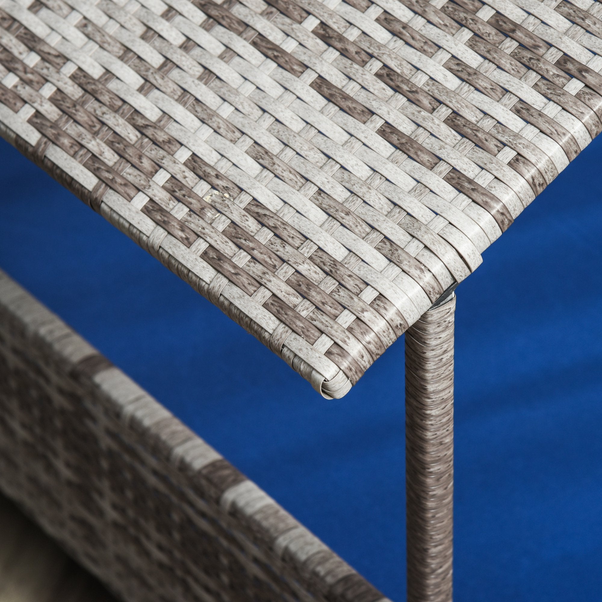 Pet House Wicker, for Indoor/Outdoor Rattan Furniture, with Water-Resistant and Removable Cushions, Elevated Bottom, Dark Blue