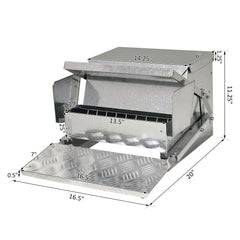 25 lbs Capacity Automatic Chicken Poultry Feeder with a Galvanized Steel and Aluminium Build, Weatherproof Design