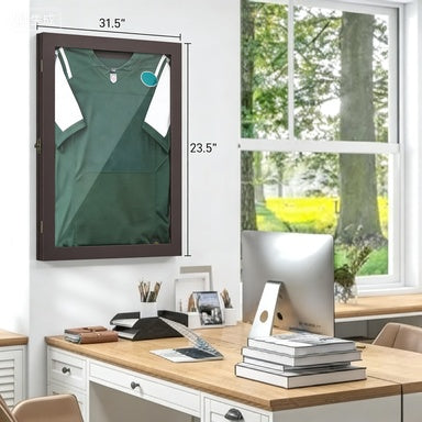 UV-Resistant Sports Jersey Frame Display Case, Brown