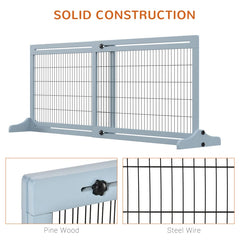 Extra Wide Freestanding Pet Gate With Adjustable Length Dog