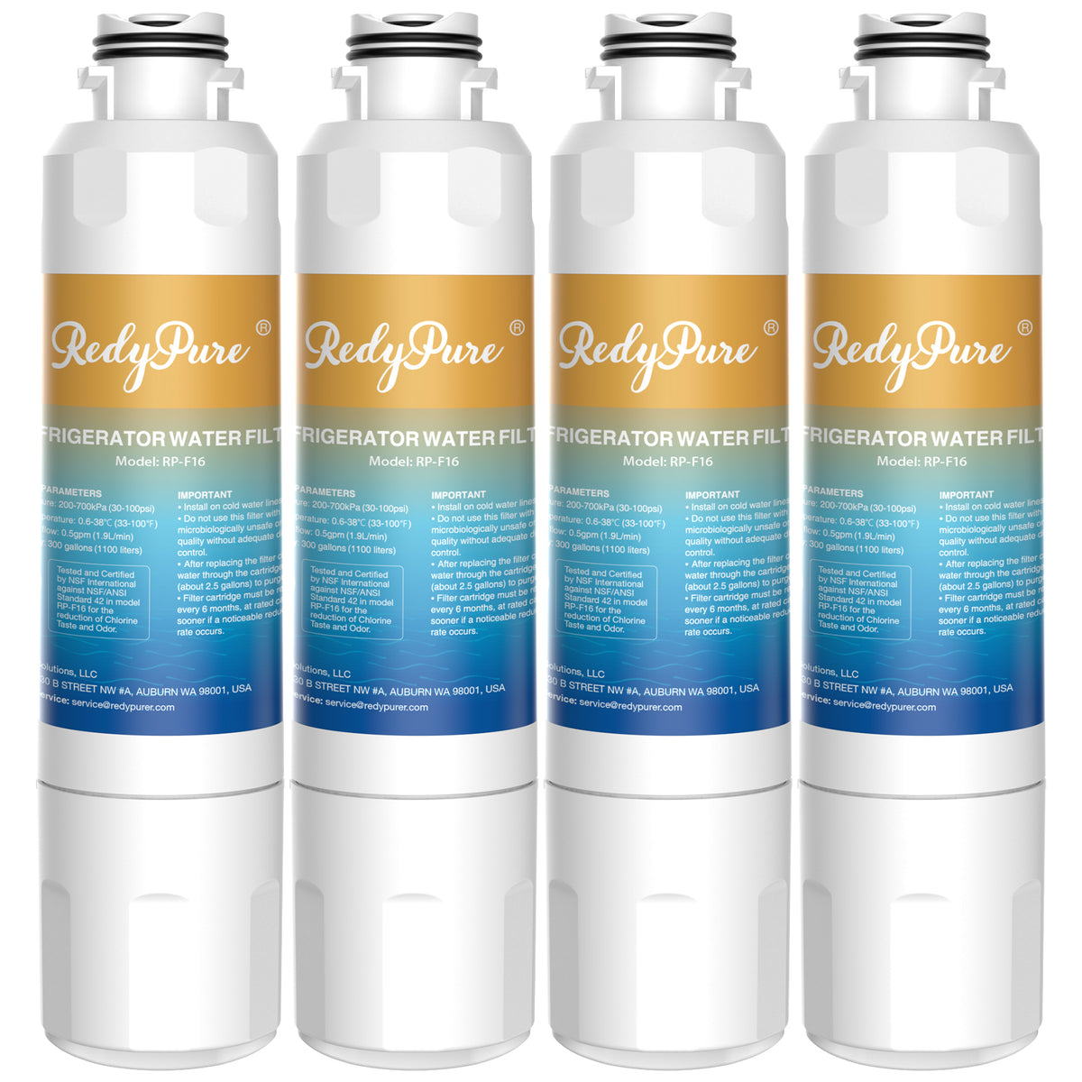 4 Pack Refrigerator Water Filter Replacement For Water Filter HAF-CINEXP, DA29-00020B, HAF-CIN, DA29-00020B-1, RF28HMEDBSR, RF263BEAESR, RS25J500DSR, RF263TEAESG, HDX FMS-2, DA97-08006A-1
