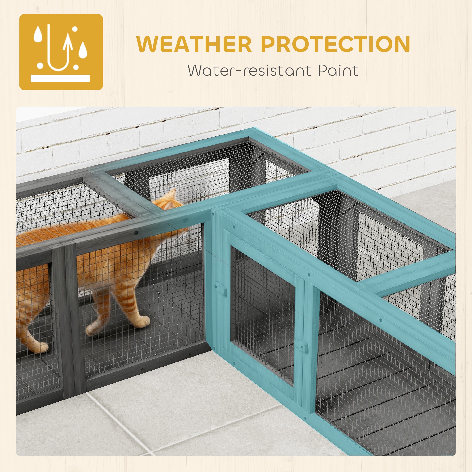 Wooden Cat Tunnel For Outdoor With Combinable Design