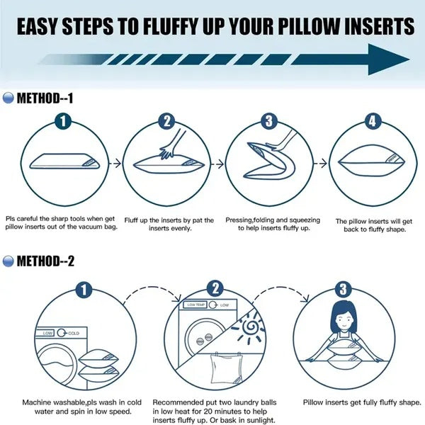 Bed Pillows Blue 2pack