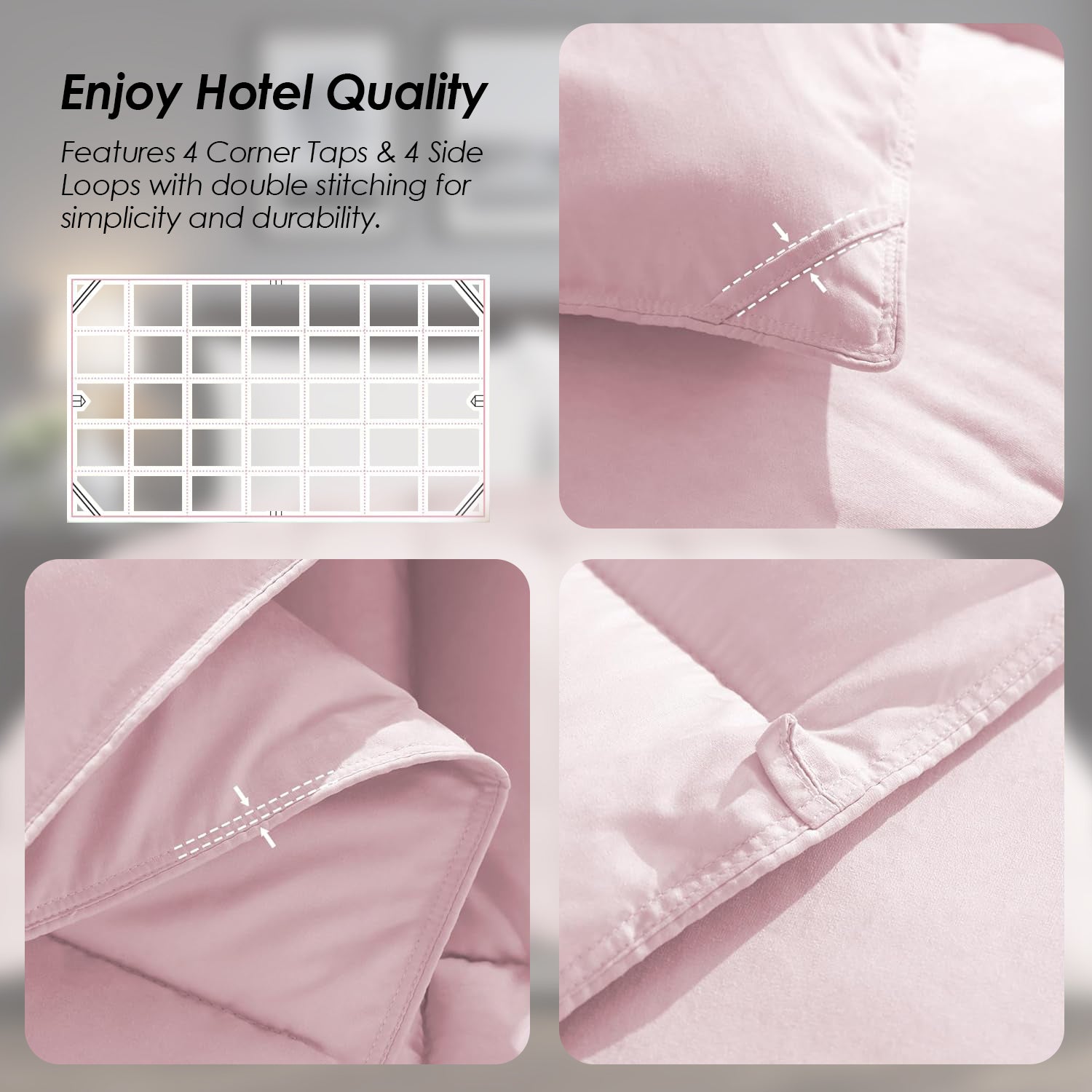 Extra Large Pink Quilt Inner, Comfortable, Soft, And Skin-friendly Oversized Duvet, Machine Washable, Suitable For Home Bedroom Use, All-season Versatility, Christmas Gift.