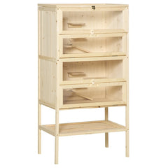5-Tier Wooden Hamster Cage Mice Habitat Rat Habitat With Openable Top, Front Door And Storage Shelf