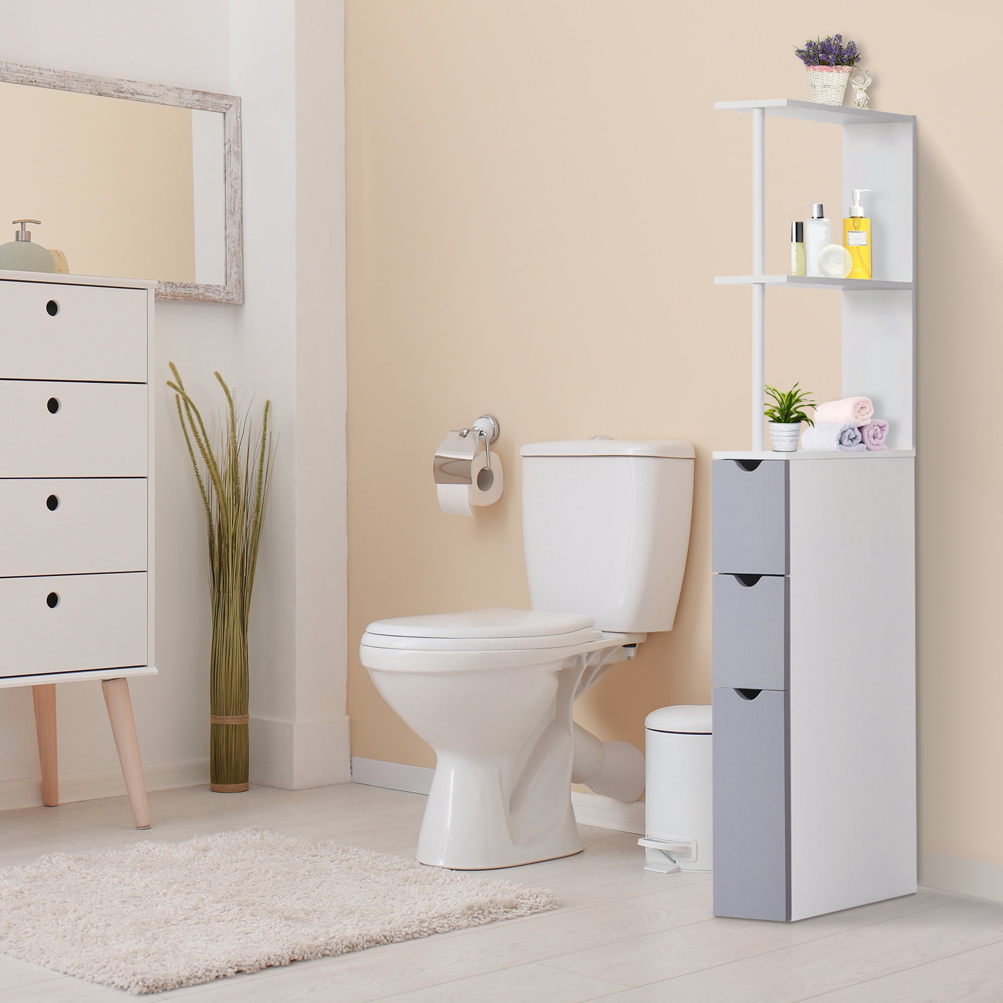 54" Tall Bathroom Storage Cabinet