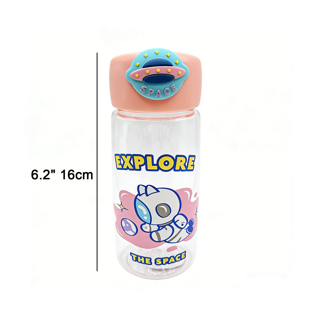 Astronaut Cat Plastic Bottle 400ml-Pink