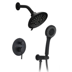 Round Shower System Wall Mounted Rain Mixer Combo Set