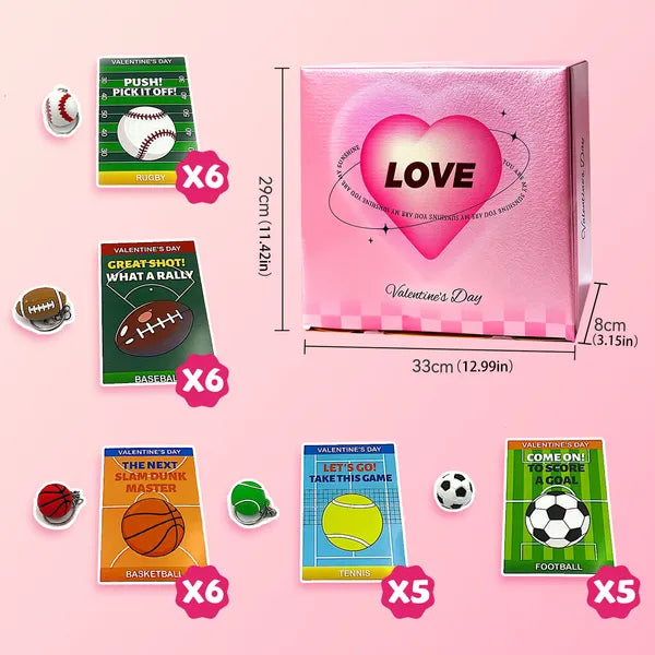 Stress-Relieving Foam Balls - Valentine's Day Gift - 28-Pack, Mini Foam Ball Toys With Keychains And Exchange Cards, Suitable For Preschoolers, Valentine's Day Gift Bag Stuffing, Classroom Rewards
