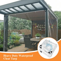 6.23ft*9.48ft Transparent Tarpaulin With Rope Edging, A Must-have For Greenhouse Film Coverings. It's Durable And Provides An Optimal Plant Growth Environment.