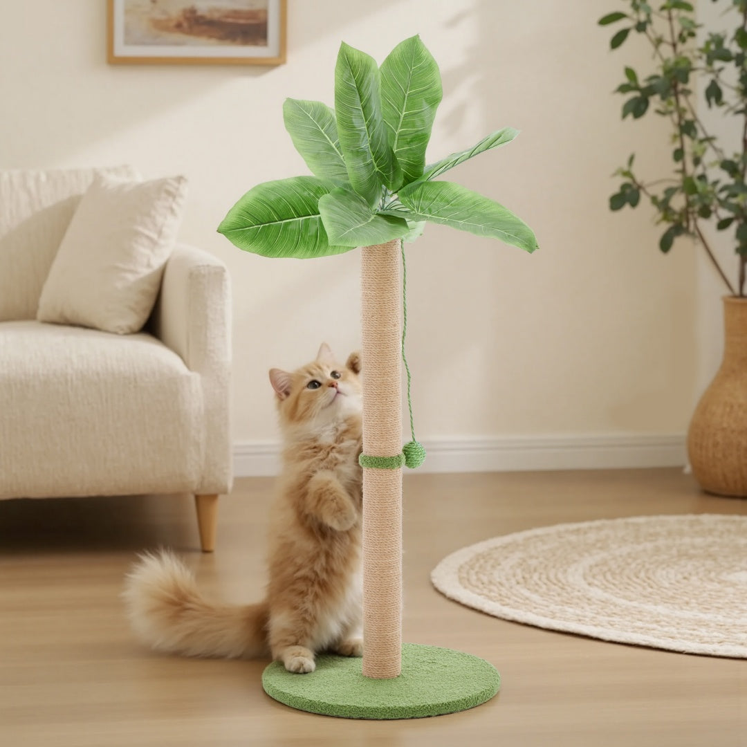 Cat Scratching Post, 33 Cat Scratcher Tall Scratching Posts With Dangling Ball For Indoor Cats